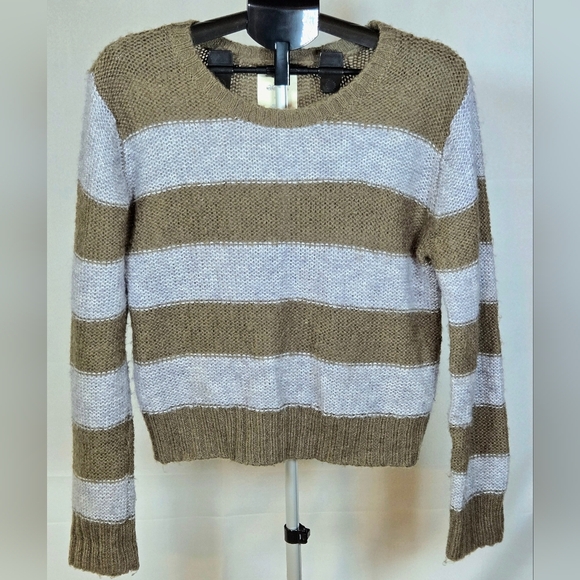 Vintage Y2K Aerie Soft Grunge Chunky Wool & Mohair Stripe Sweater, XL - Picture 1 of 3